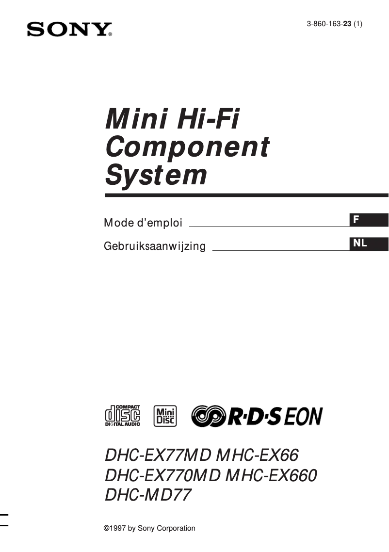 Page n°1 - Manuel utilisateur Sony MHC-EX660