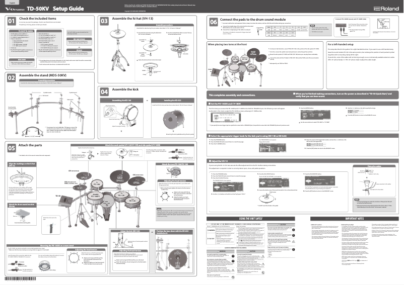 Page n°1 - Guide d'installation Roland TD-50KV-RM