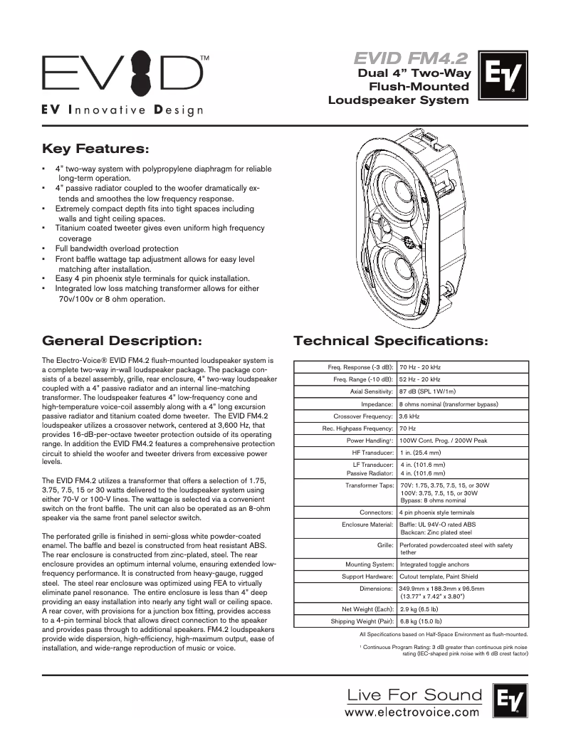 Image de la première page du manuel de l'appareil Evid FM 4.2