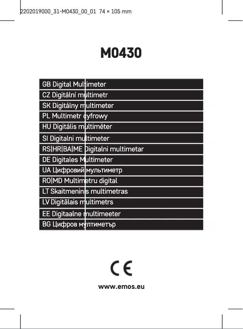 Página 1 del manual Manual de usuario Emos M0430