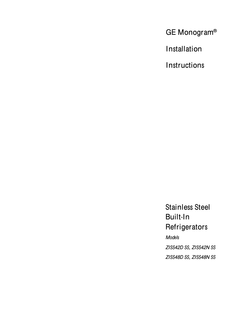 Image de la première page du manuel de l'appareil ZISS48DYSS
