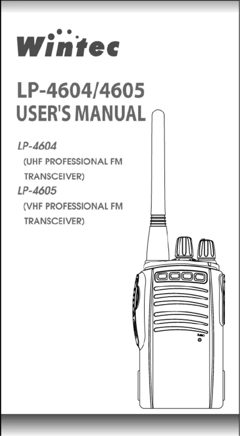 Page n°1 - Manuel utilisateur Wintec LP-4605