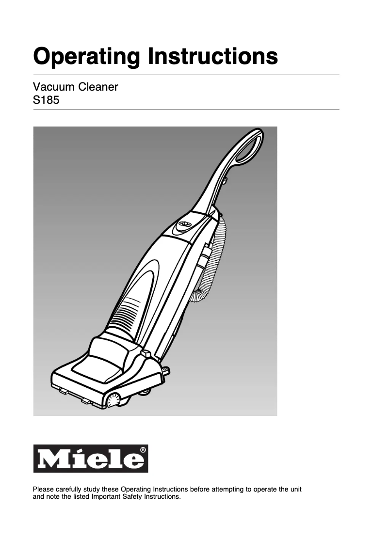 Página 1 del manual Manual de usuario Miele S 185