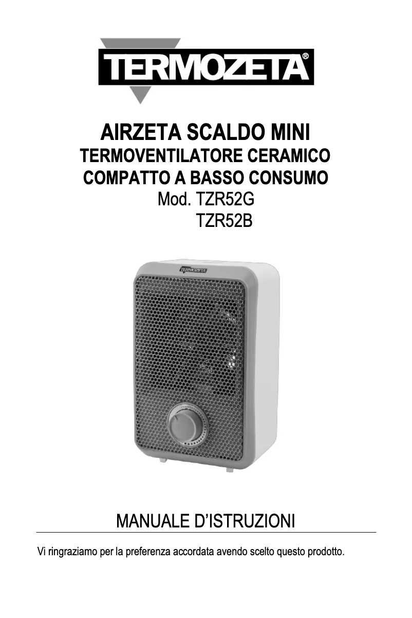 Imagen de la primera página del manual del dispositivo TZR52G