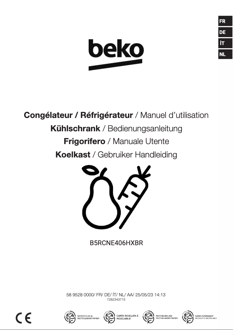 Image de la première page du manuel de l'appareil B5RCNE406HXBR