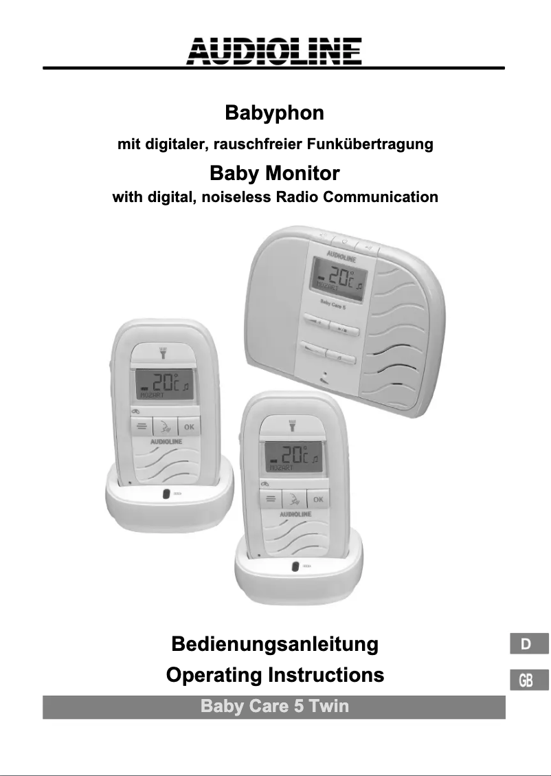 Page 1 de la notice Manuel utilisateur Audioline Baby Care 5 Twin