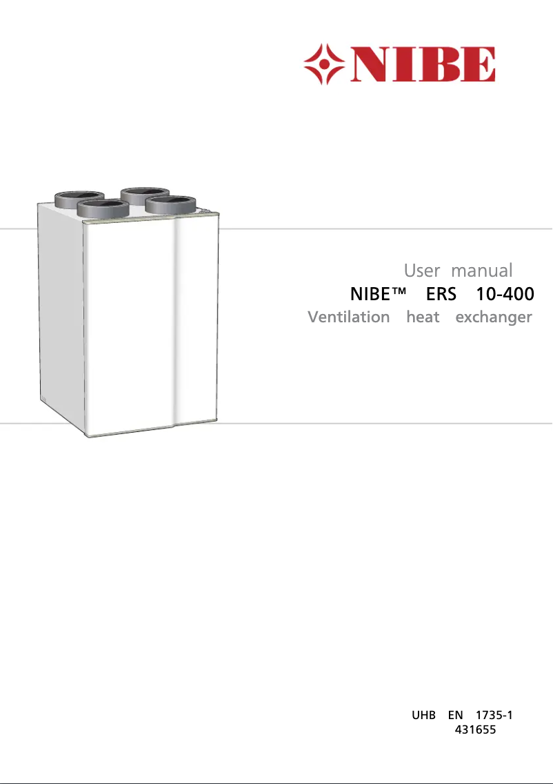 Page 1 de la notice Manuel utilisateur Nibe ERS 10-400