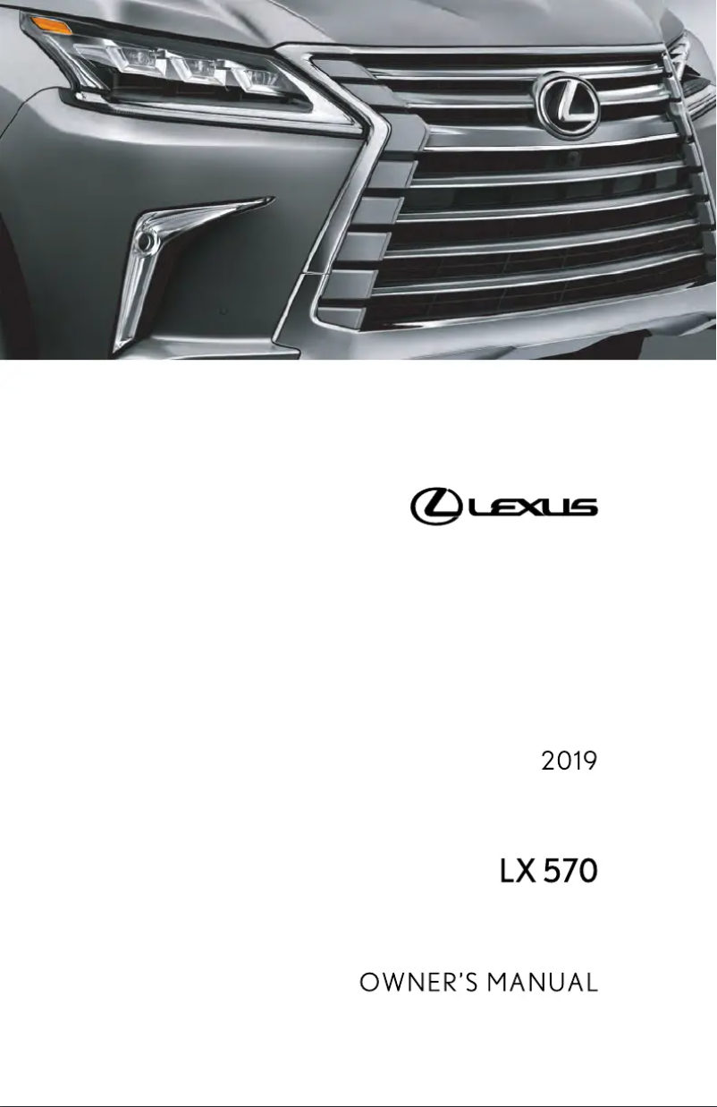 Image de la première page du manuel de l'appareil LX 570 (2019)