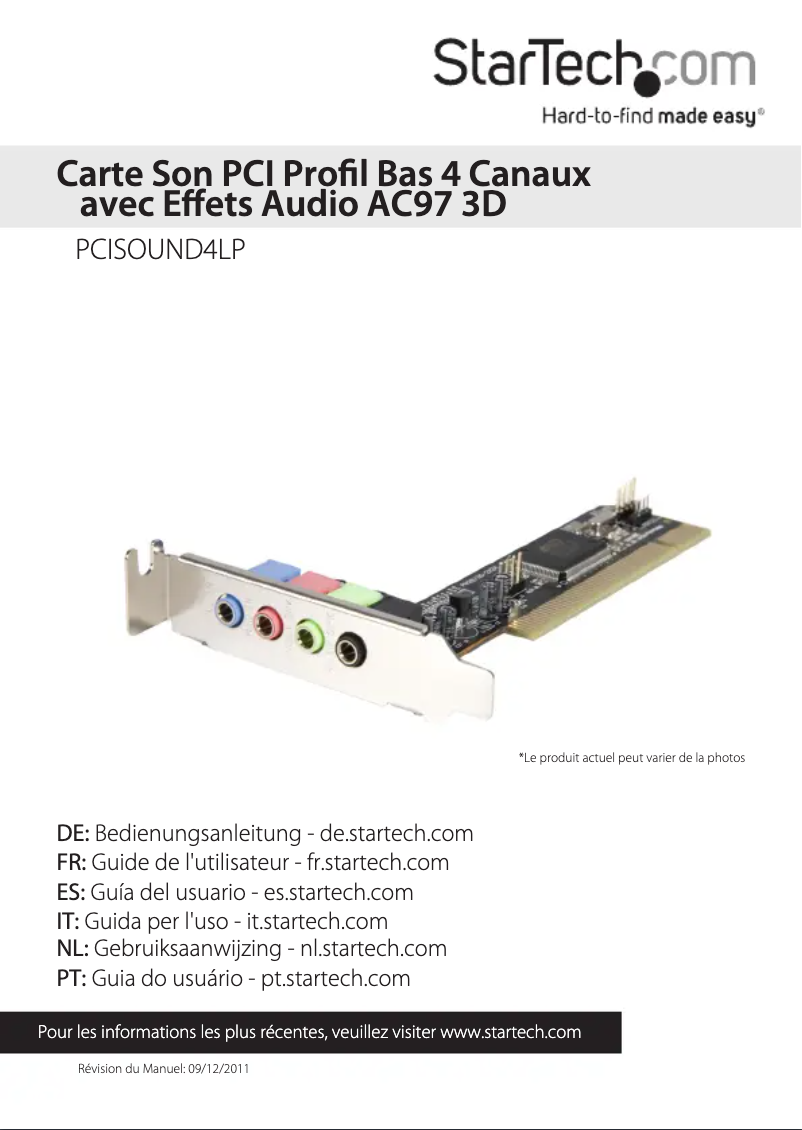 Página 1 del manual Manual de usuario StarTech.com PCISOUND4LP