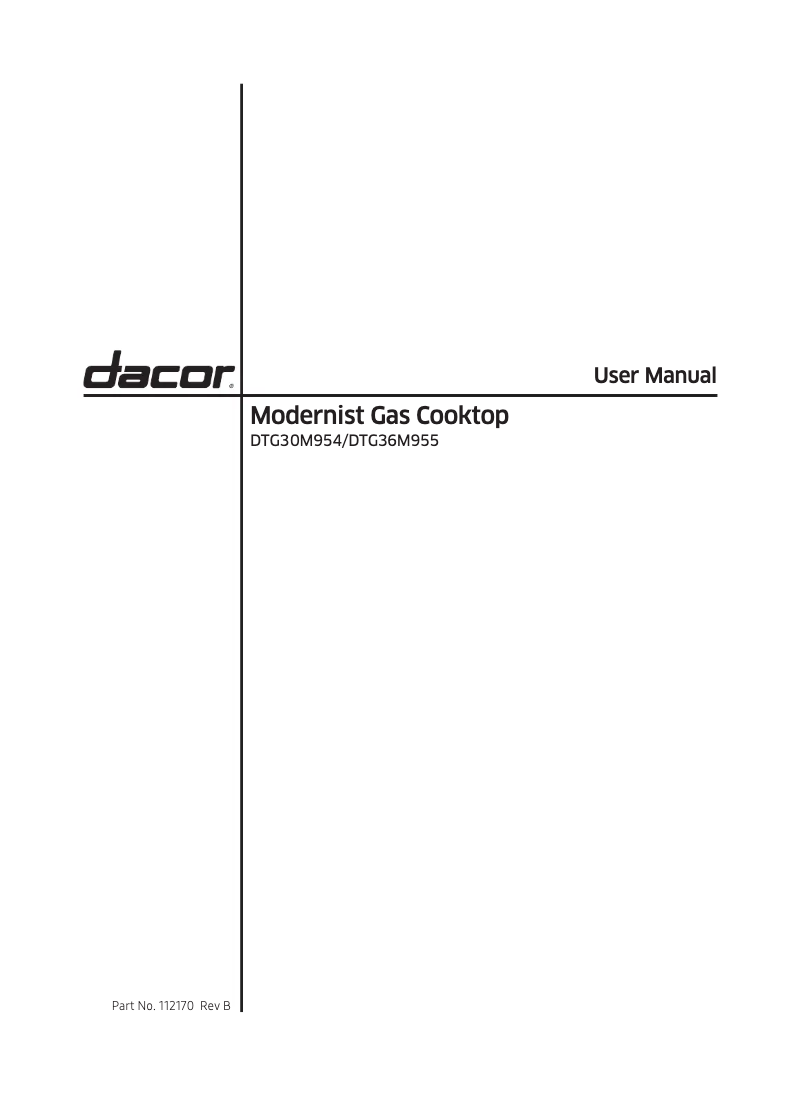 Page n°1 - Manuel utilisateur Dacor DTG30M954FS