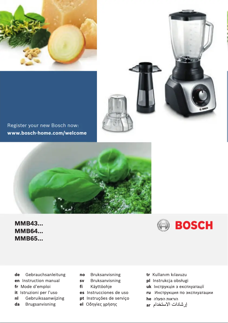 Page 1 de la notice Manuel utilisateur Bosch SilentMixx MMB65G5M