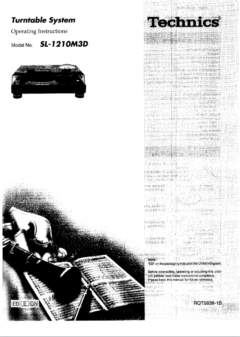 Page n°1 - Manuel utilisateur Technics SL-1210M3D