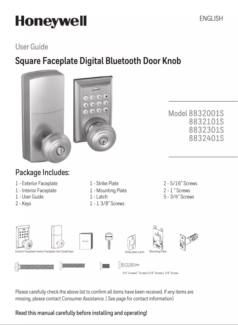 Image de la première page du manuel de l'appareil 8832301S