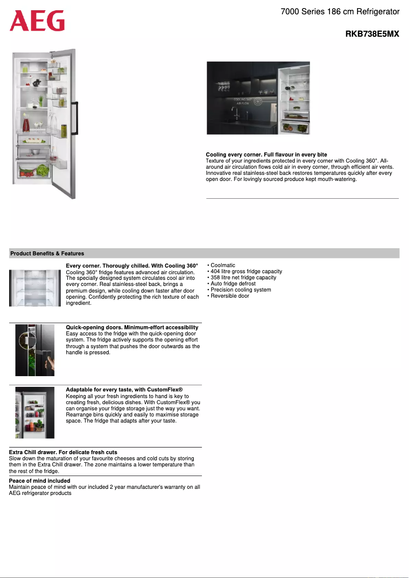 Page n°1 - Fiche technique AEG RKB738E5MX