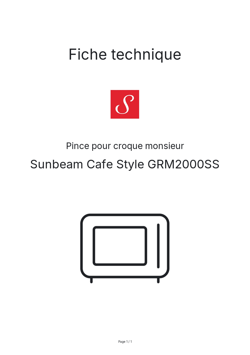 Image de la première page du manuel de l'appareil Cafe Style GRM2000SS