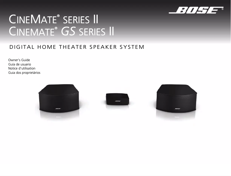 Page 1 de la notice Manuel utilisateur Bose Cinemate GS II