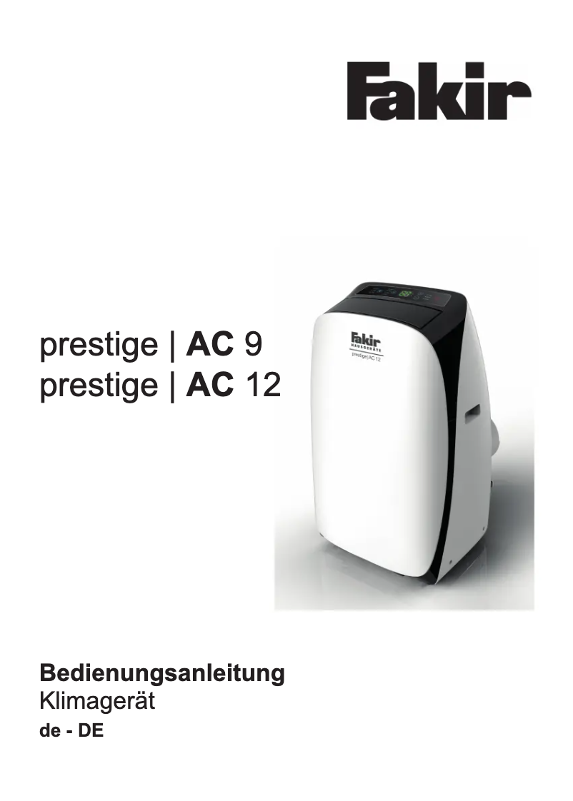 Page n°1 - Manuel utilisateur Fakir Prestige AC 12