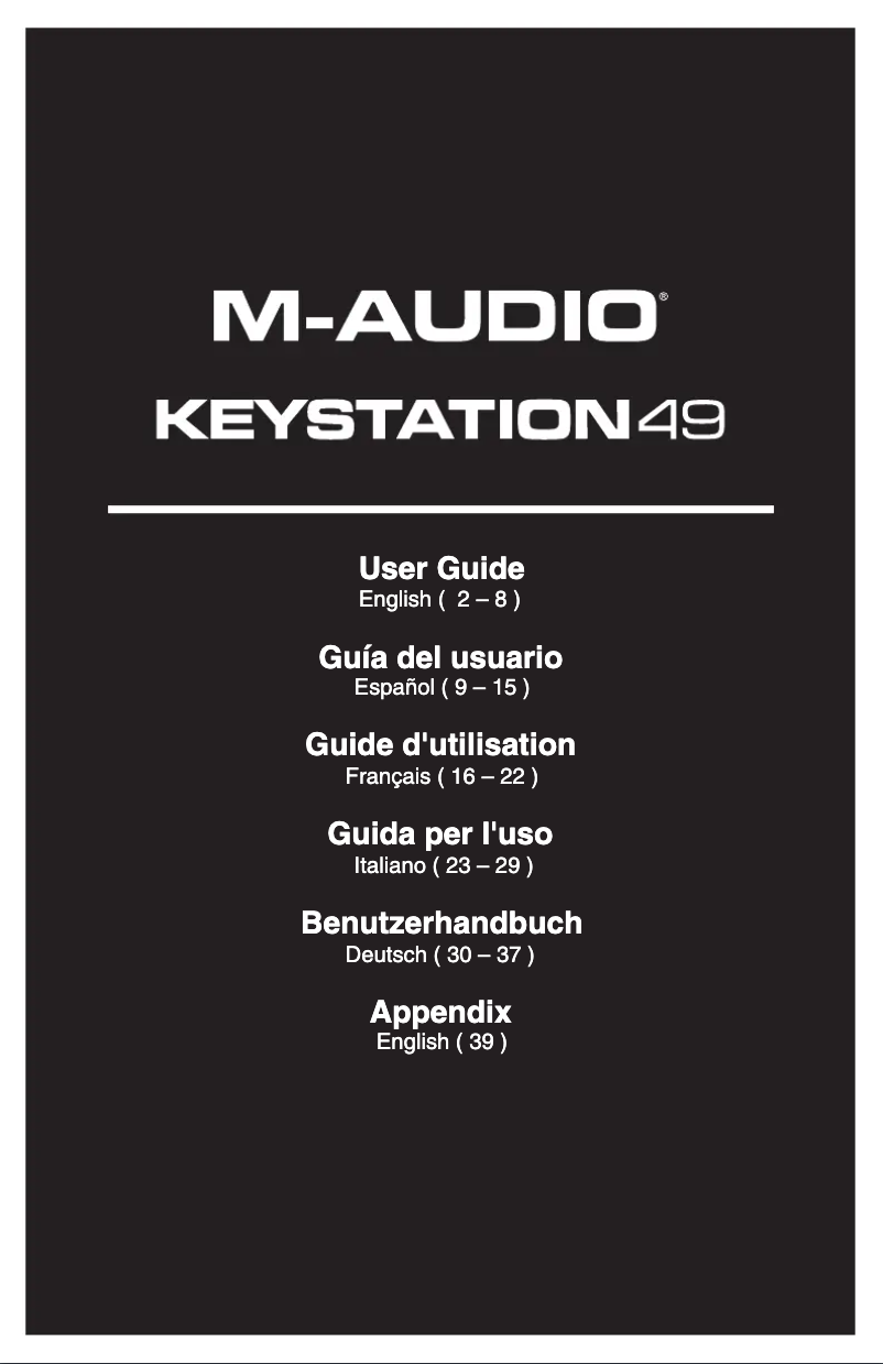 Page 1 de la notice Manuel utilisateur M-Audio Keystation 49 II