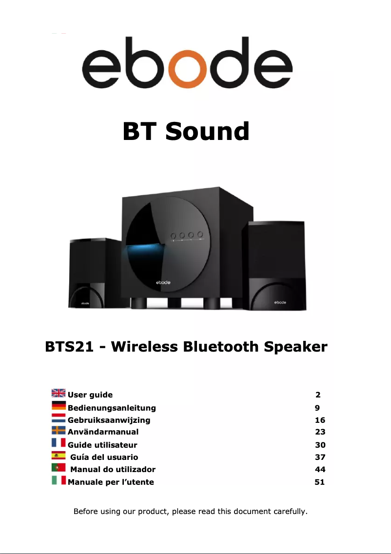 Page 1 de la notice Manuel utilisateur ebode BTS21