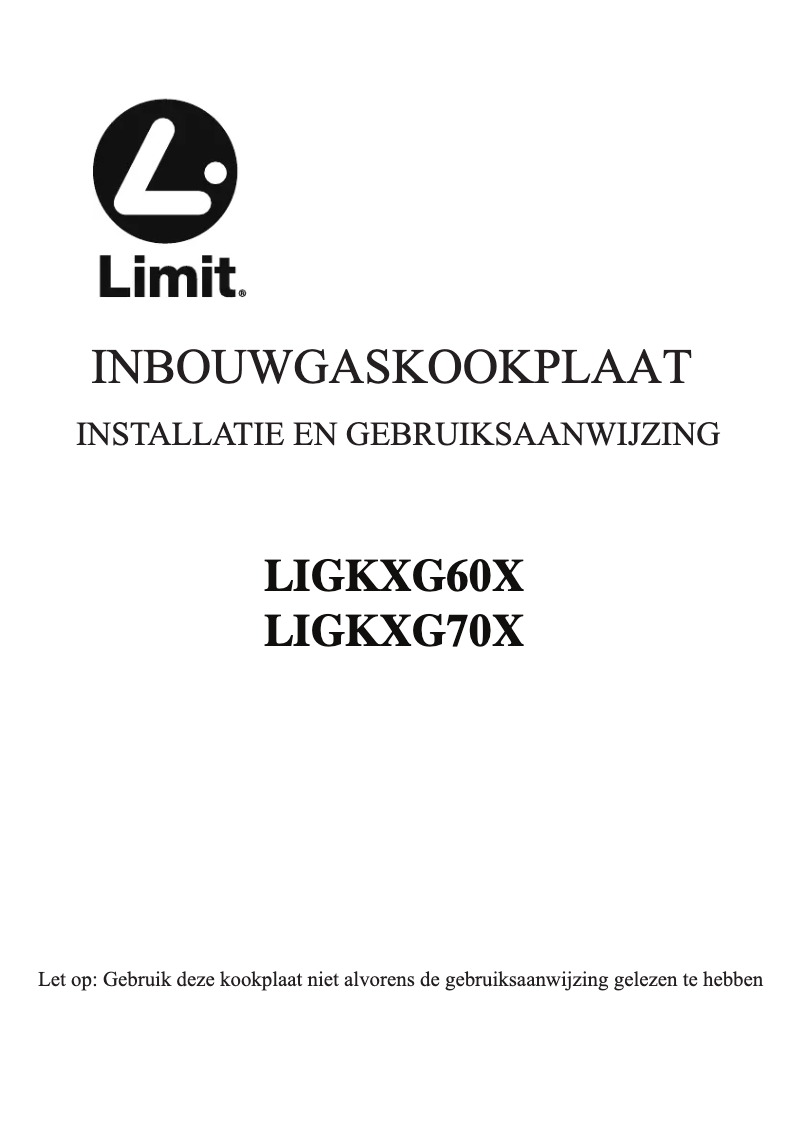 Page n°1 - Manuel utilisateur Limit LIGKXG60X