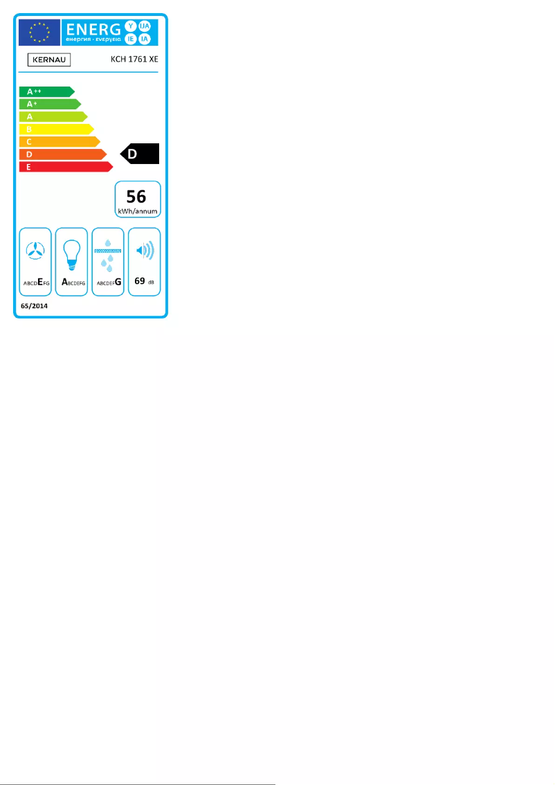 Page 1 de la notice Label énergétique Kernau KCH 1761 X E