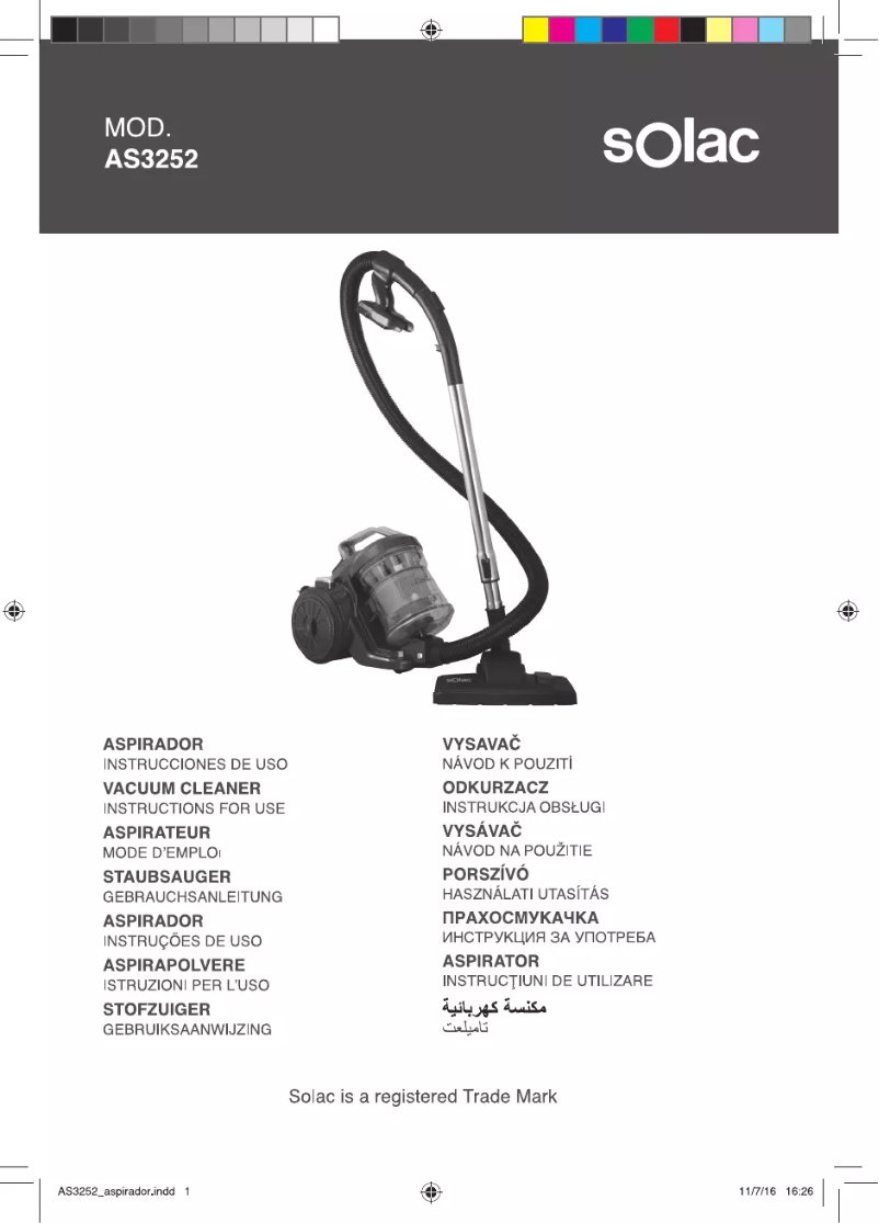 Imagen de la primera página del manual del dispositivo Multicyclonic AAA AS3252