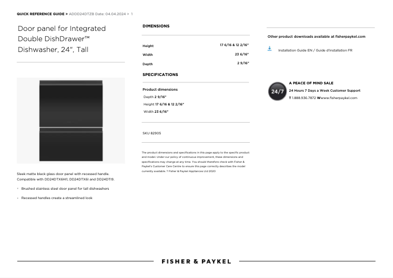 Imagen de la primera página del manual del dispositivo ADDD24DTZB