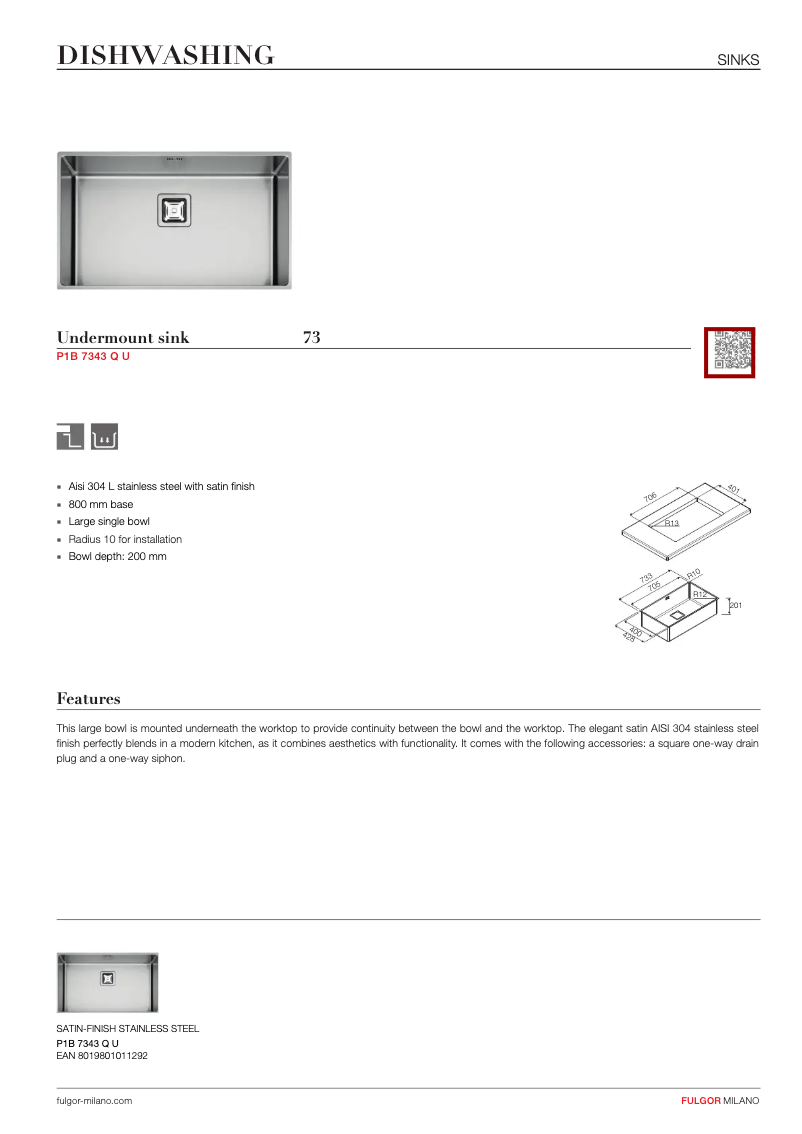 Page n°1 - Manuel utilisateur Fulgor Milano P1B 7343 QU