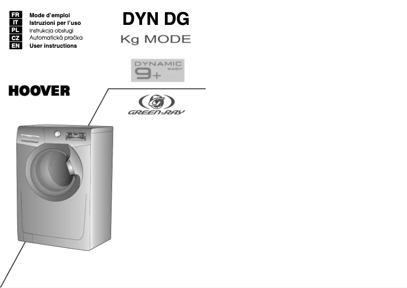 Page 1 de la notice Manuel utilisateur Hoover DYN 9124DG/L-S