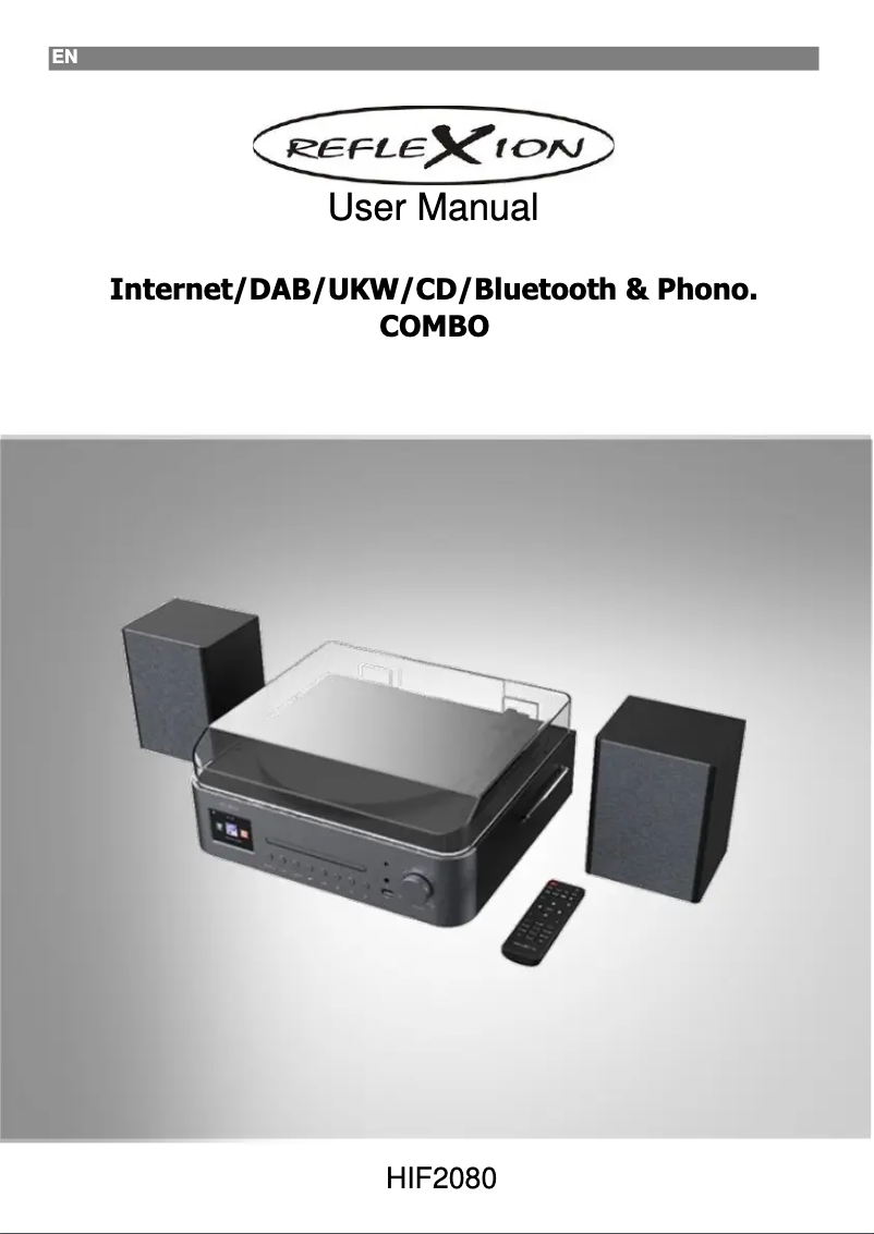 Page 1 de la notice Manuel utilisateur Reflexion HIF2080