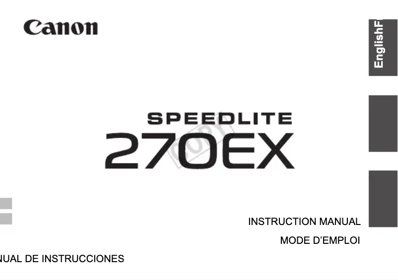 Page 1 de la notice Manuel utilisateur Canon Speedlite 270EX