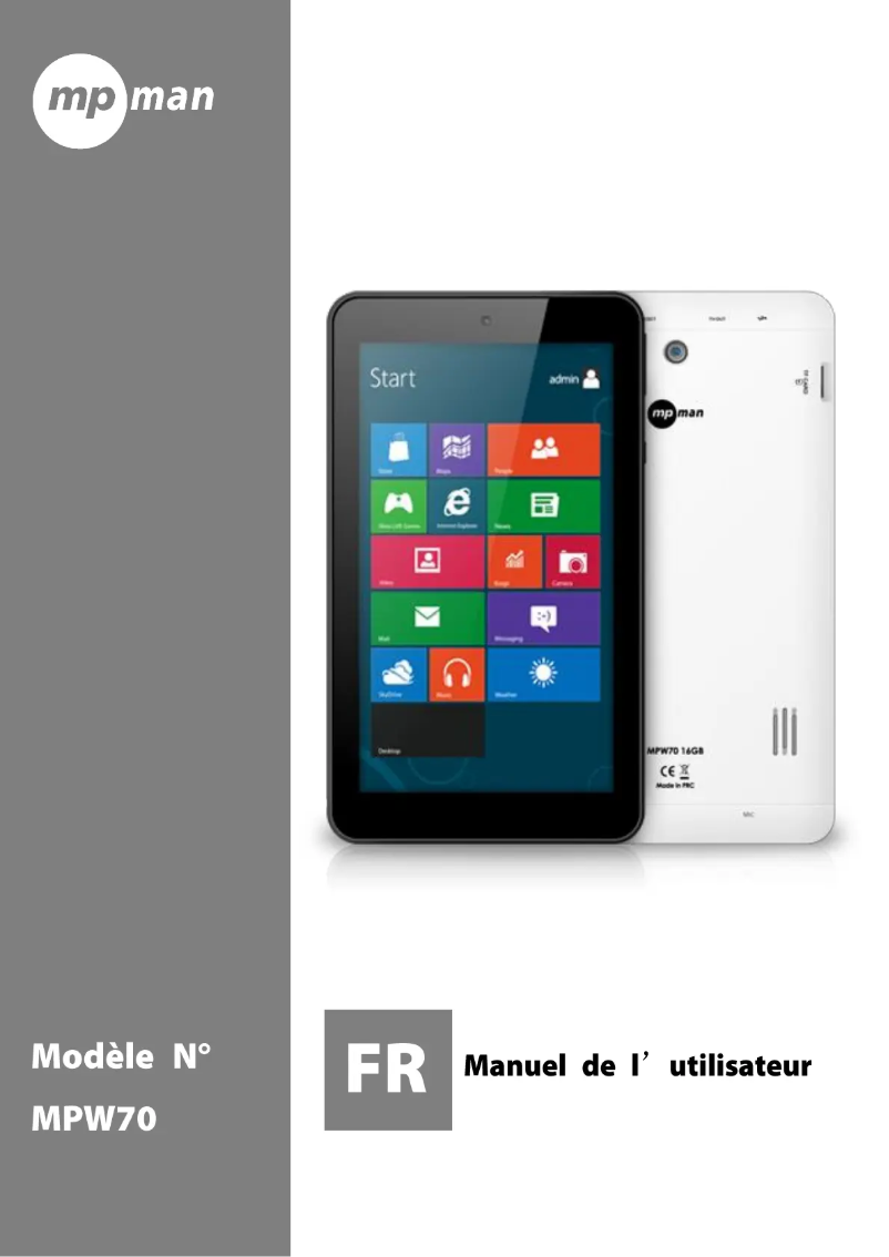 Image de la première page du manuel de l'appareil MPW70