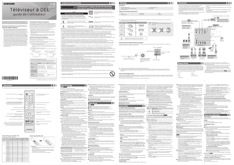 Page 1 de la notice Manuel utilisateur Samsung UN40H5003BF