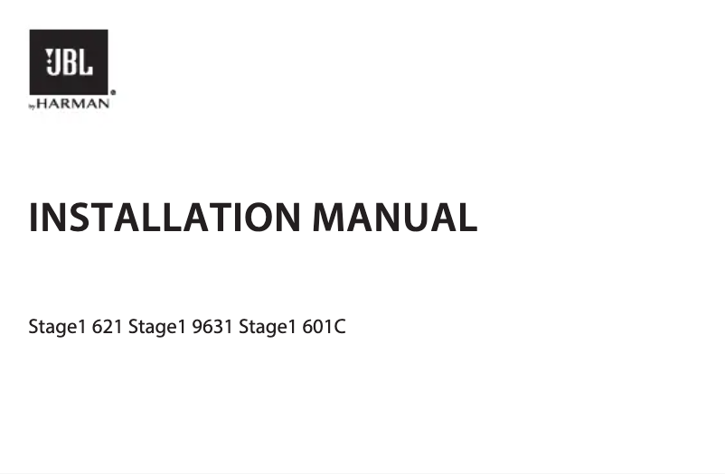 Page 1 de la notice Manuel utilisateur JBL Stage1 601C