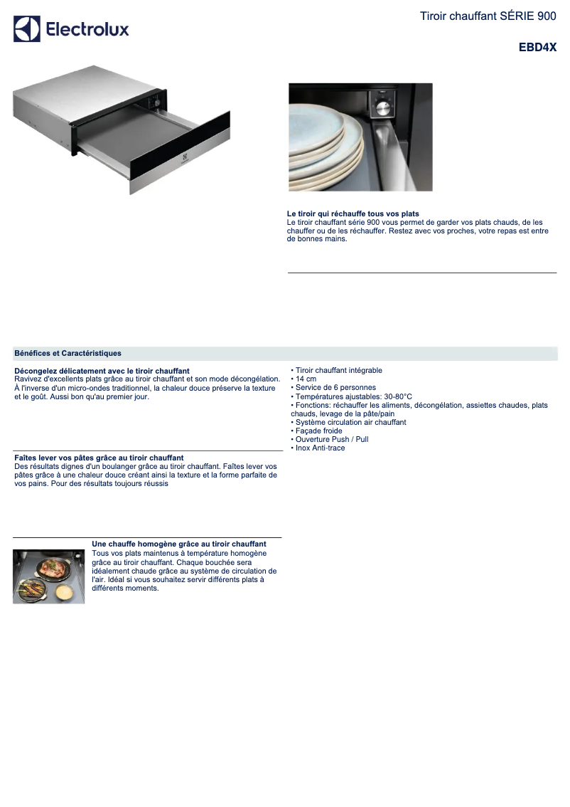 Page n°1 - Fiche technique Electrolux EBD4X