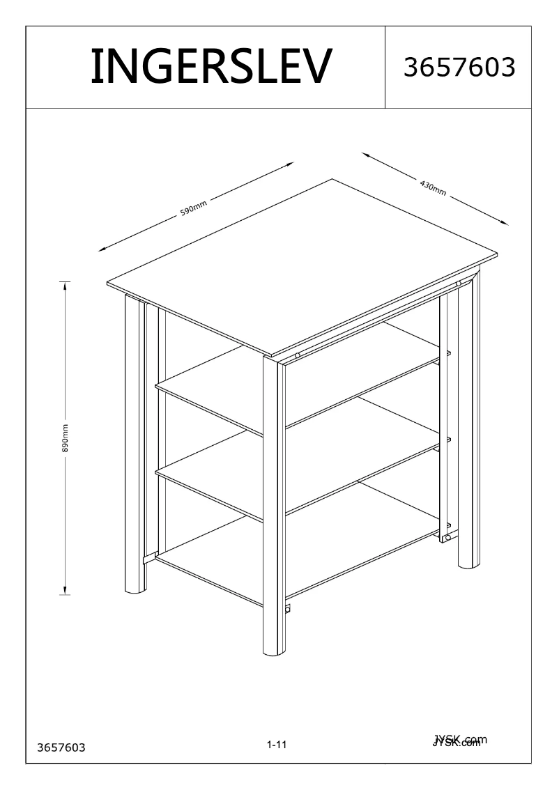 Page n°1 - Manuel utilisateur JYSK Ingerslev (59x89x43)