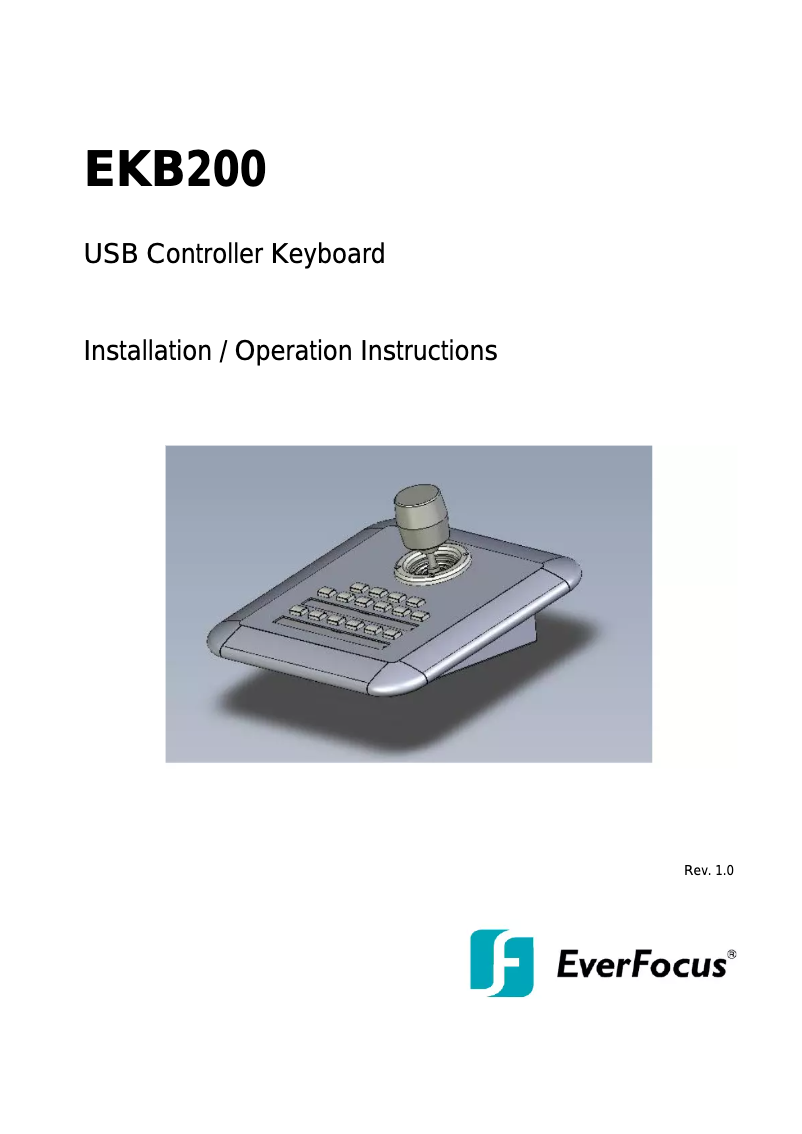 Page n°1 - Manuel utilisateur EverFocus EKB200