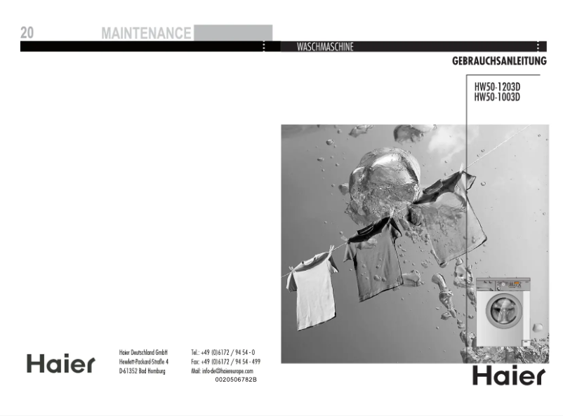 Page 1 de la notice Manuel utilisateur Haier HW50-1203D Slimline