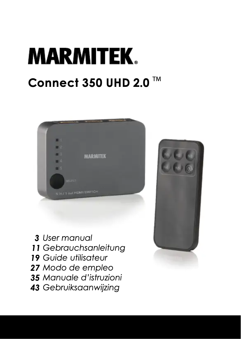 Image de la première page du manuel de l'appareil Connect 350 UHD 2.0