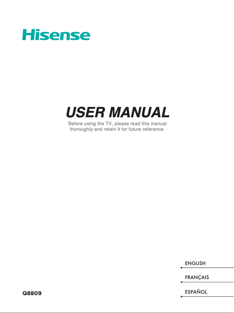 Page n°1 - Manuel utilisateur Hisense 65Q8809
