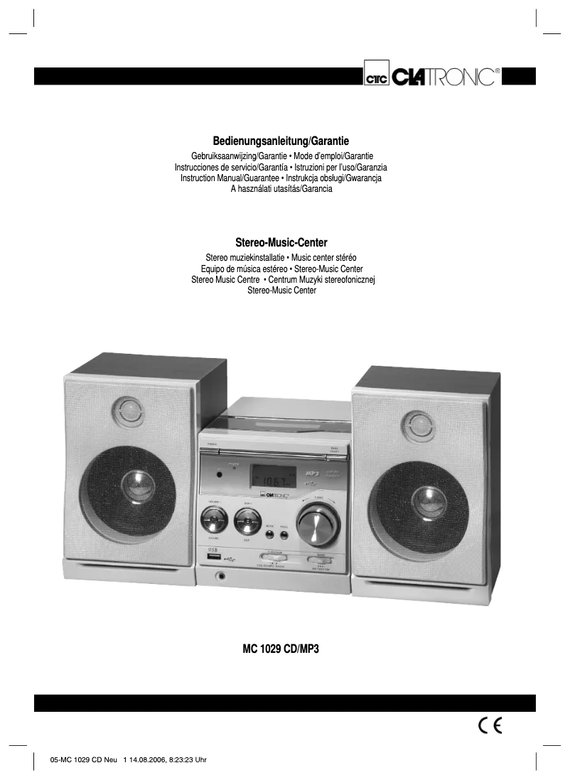 Image de la première page du manuel de l'appareil MC 1029 CD/MP3