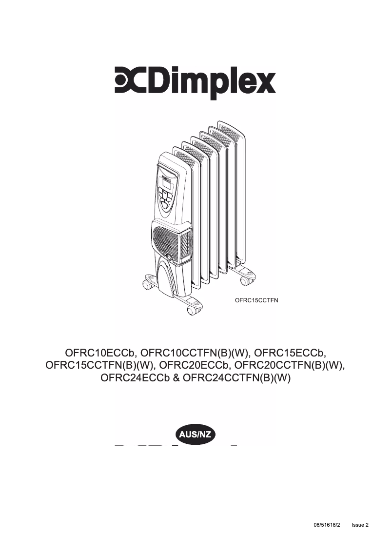 Page 1 de la notice Manuel utilisateur Dimplex OFRC24CCTFNW