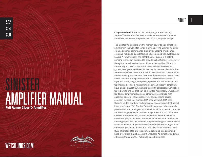 Image de la première page du manuel de l'appareil Sinister SD2