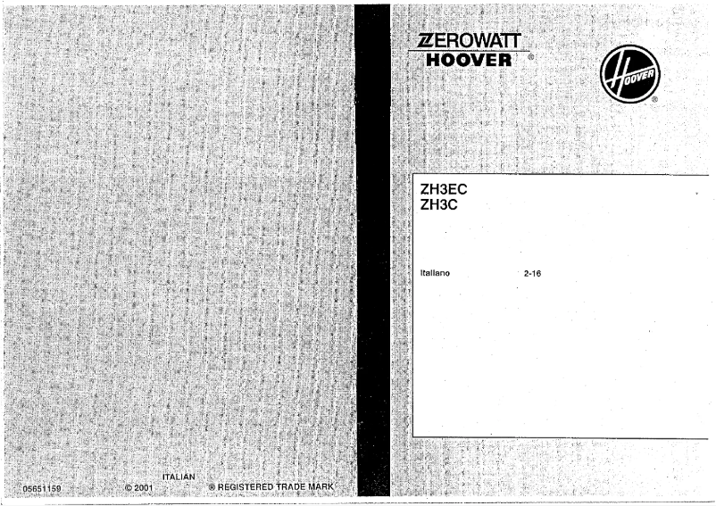 Page 1 de la notice Manuel utilisateur Zerowatt-Hoover ZH3EC