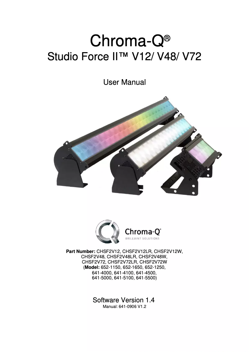 Page 1 de la notice Manuel utilisateur Chrome-Q Studio Force II 12