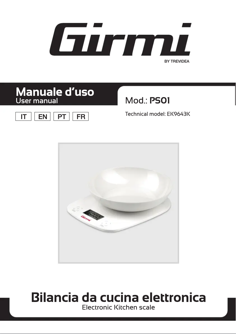 Page 1 de la notice Manuel utilisateur Girmi PS01