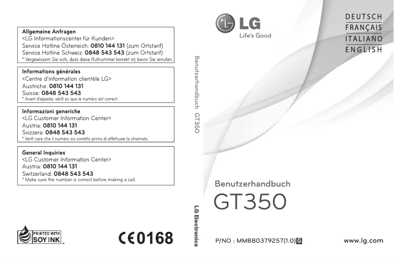 Page n°1 - Manuel utilisateur LG Town