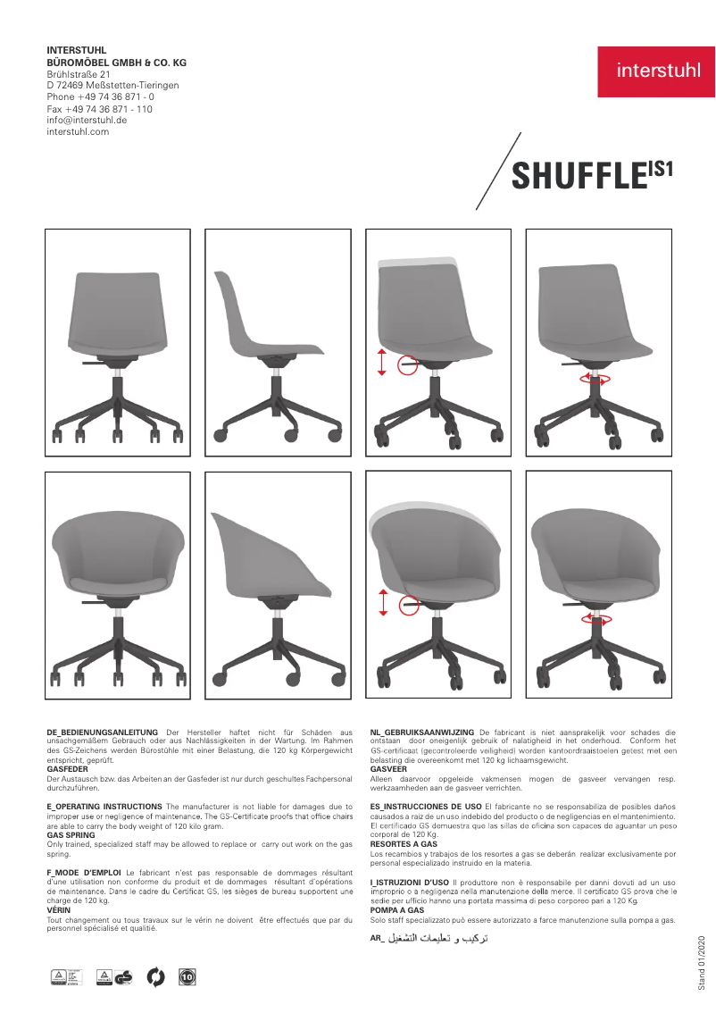 Page n°1 - Manuel utilisateur Interstuhl SHUFFLEis1