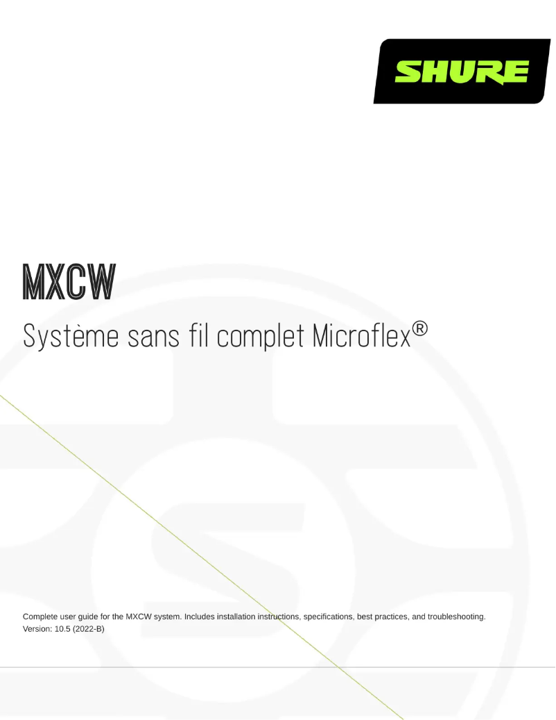 Page n°1 - Manuel utilisateur Shure Microflex Complete Wireless