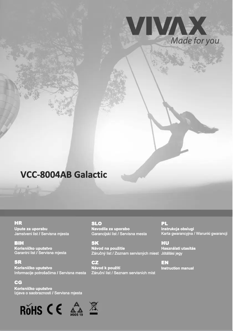 Page n°1 - Manuel utilisateur Vivax VCC-8004AB Galactic